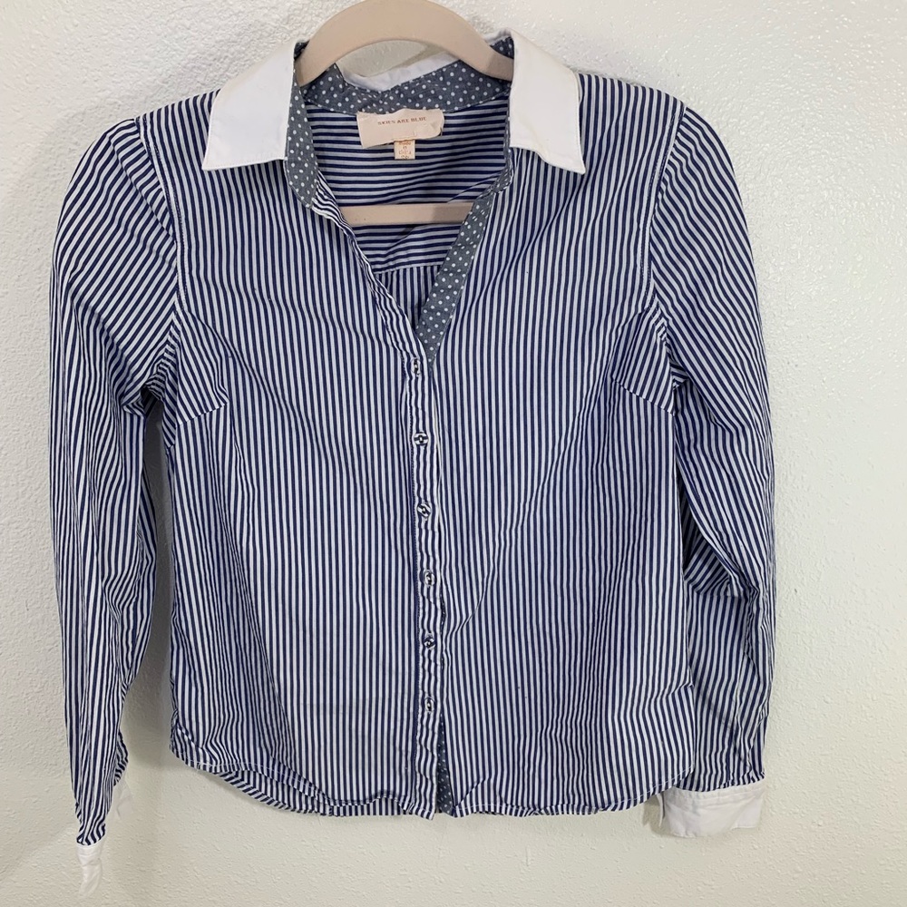 Skies Are Blue Striped Button Down